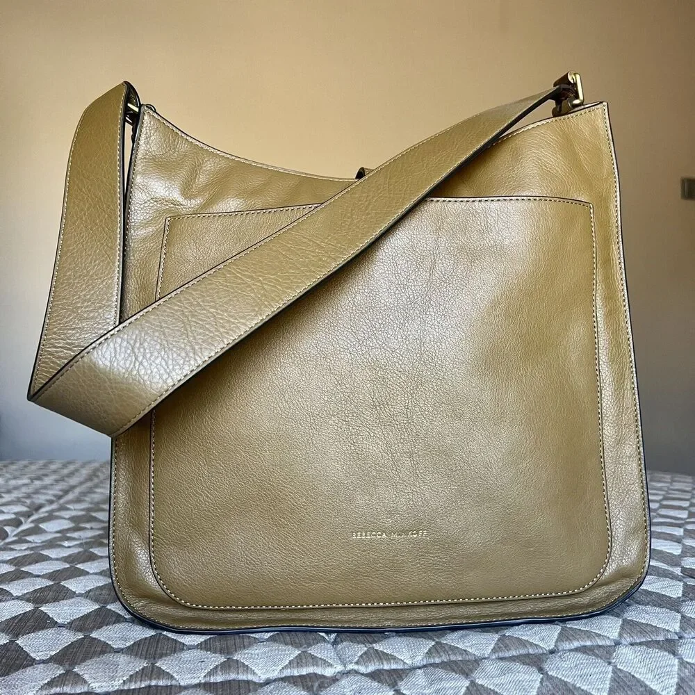 Rebecca Minkoff Megan Seaweed Color Leather Crossbody Shoulder Feedbag Style Bag